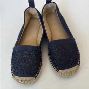 Kelly & Katie Blue Tan Espadrille Flats